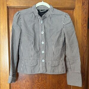 Marc Jacob’s Pink and Black Striped Seersucker Cotton Blazer Size 10